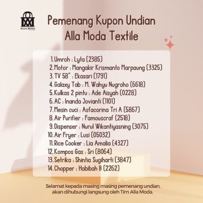 Pemenang Undian Umroh Alla Moda