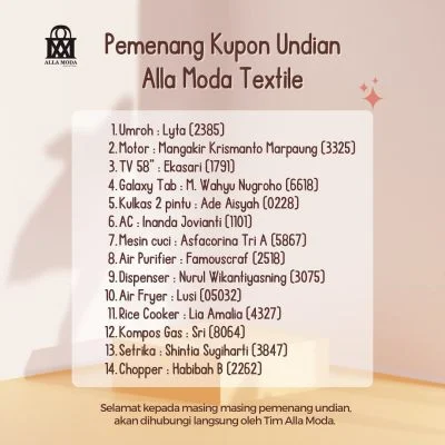 Pemenang Undian Umroh Alla Moda