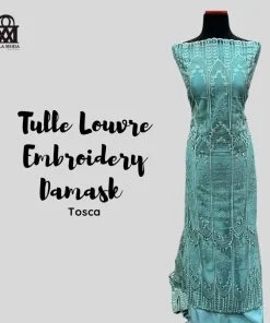 Tulle Louvre Embroidery Damask-Tosca