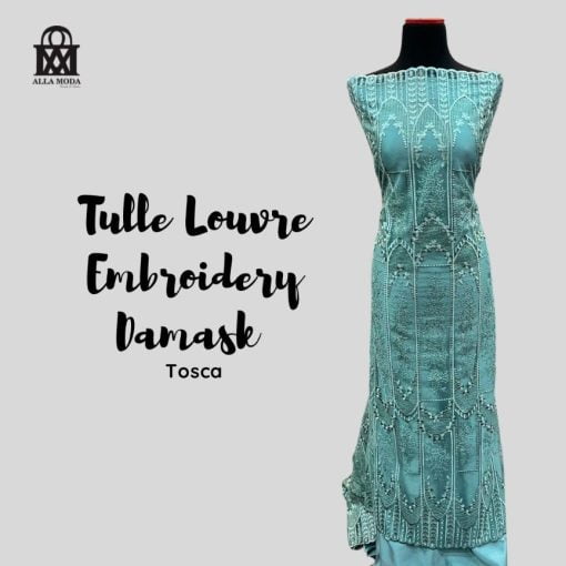 Tulle Louvre Embroidery Damask-Tosca